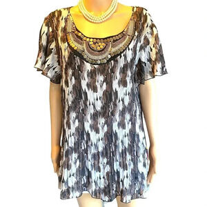 Dressbarn Boho Summer Beach Casual Blouse Women Plus Size 18/20 Stretch